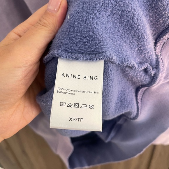 ANINE BING TYLER SWEATSHIRT XS IN PURPLE - Picture 7 of 8